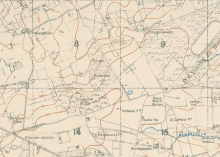 Glencorse Wood and Nonne Bosschen. Detail from Trench Map Sheet 28.NE